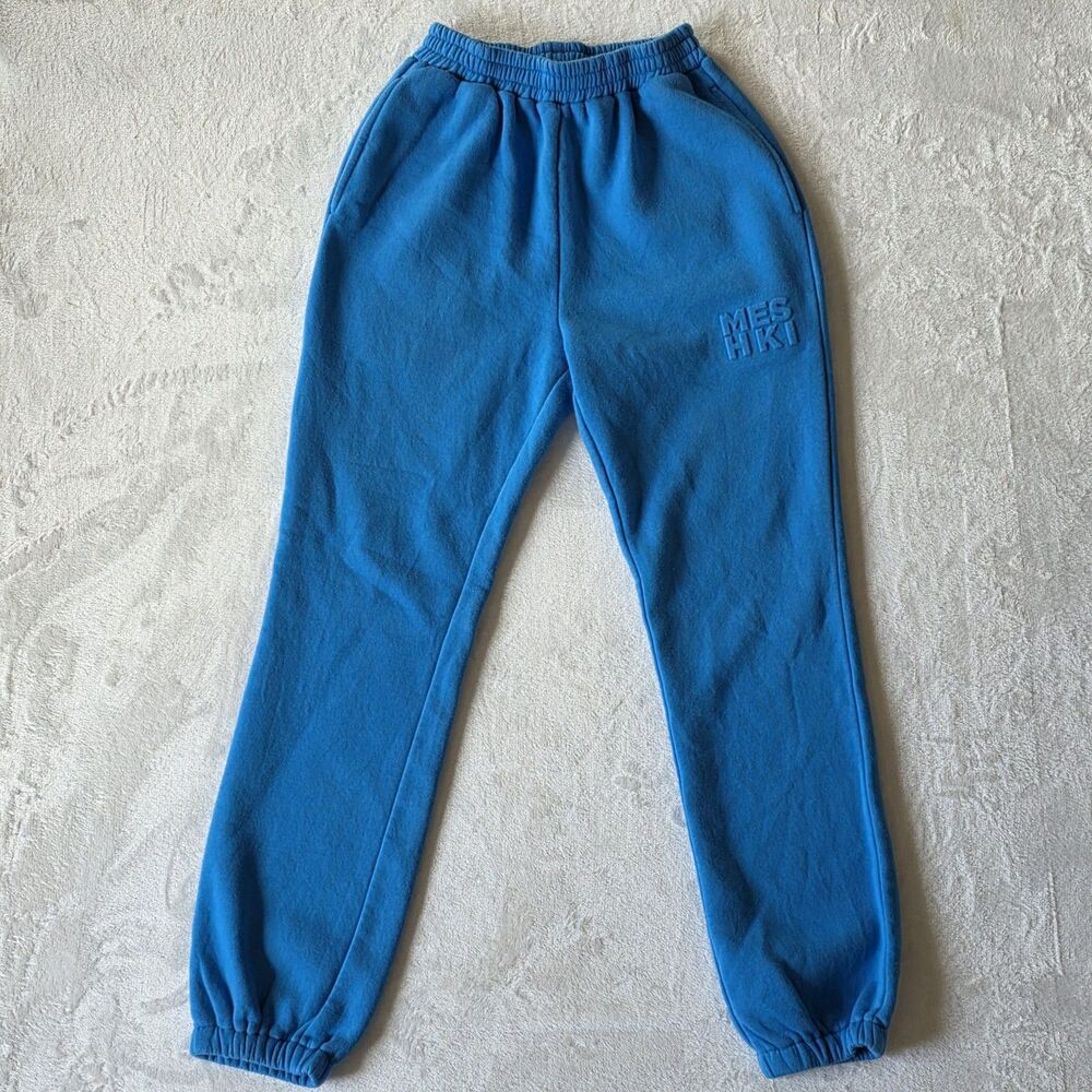 Meshki Women’s Size S Blue Sweatpants Joggers Elastic Waist Cozy